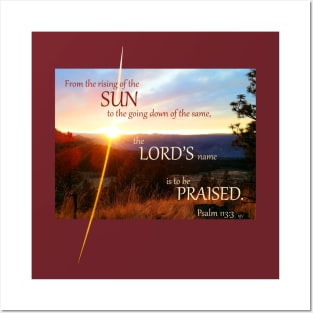 Psalm 113:3 Bible Verse Sunset Sunrise Christian Sunbeam Rising Setting Sun Posters and Art